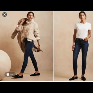 Banana Republic Women's Skinny Fit Cropped Jeans Blue 31/12 Mid Rise Button zip